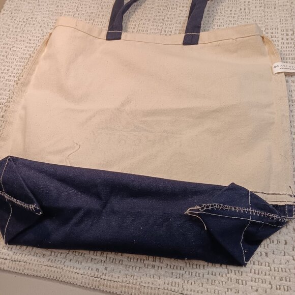 Faherty canvas double handle graphic art book shopping tote bag - Picture 7 of 11